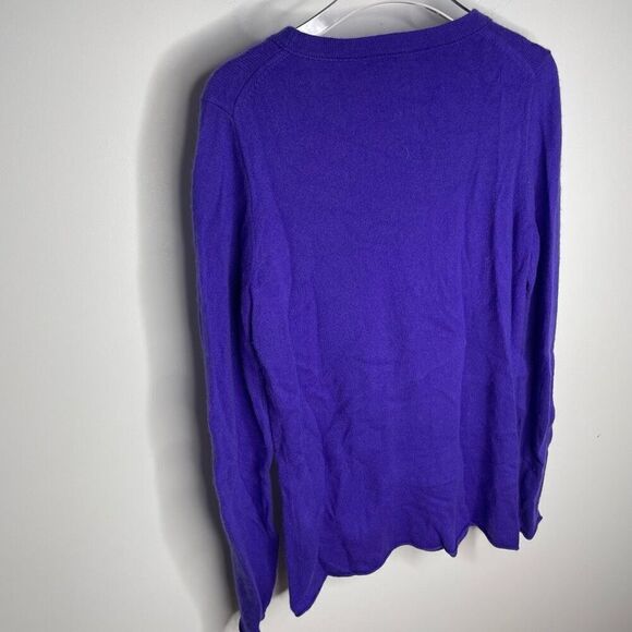 J Crew 100% Cashmere Buonissima Crewneck Sweater Purple Royal S Small - Picture 4 of 7